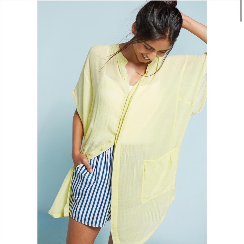 Anthropologie Saturday Sunday Chartreuse Tunic Top
